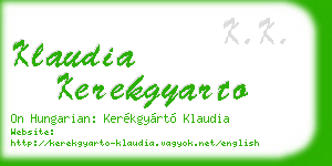 klaudia kerekgyarto business card